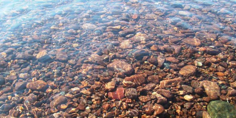 smooth pebbles in Lake Superior
