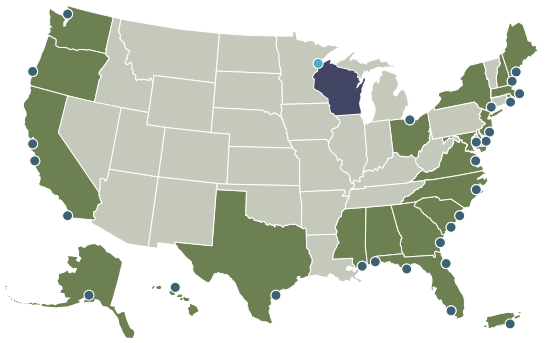 map showing locations of 29 Reserves throughout the United States