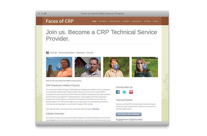 Faces of CRP website screen shot